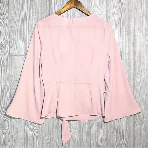 By Together NEW | tie waist bell sleeve blouse - Picture 2 of 8